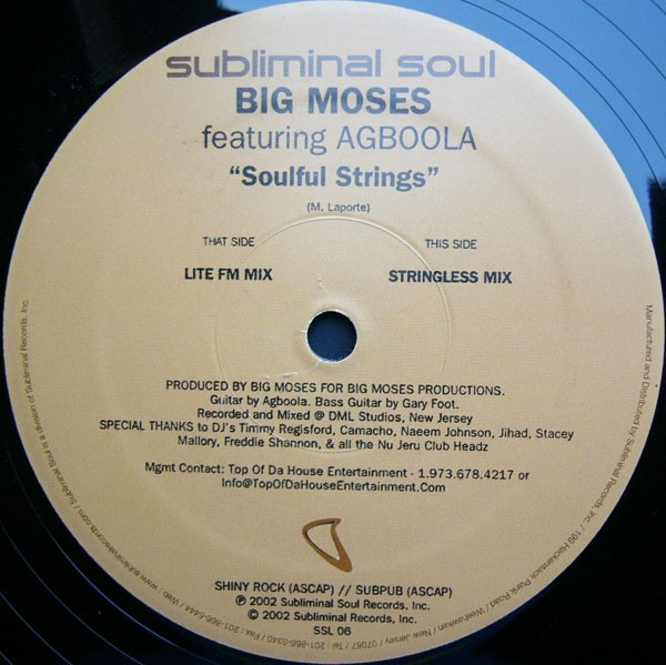 Big Moses featuring Agboola - Soulful Strings (Lite FM mix / Stringless mix) 12" Vinyl Record
