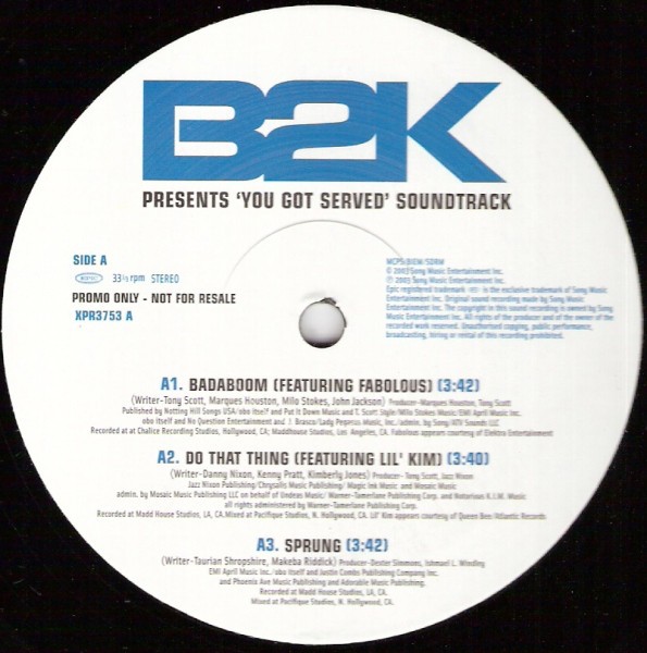 You got served - 6 Track Sampler feat B2K "Badaboom" (feat Fabolous) / "Do that thing" (feat Lil Kim) 12" Vinyl Record