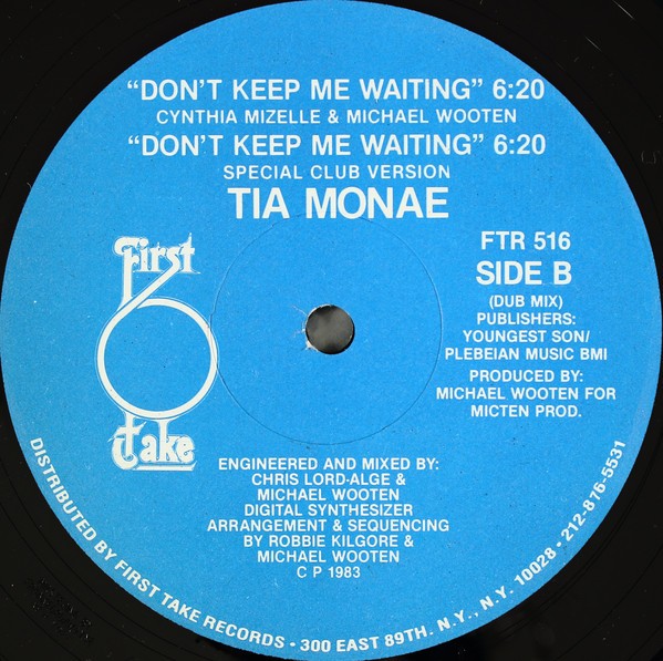 Tia Monae - Don't keep me waiting (4 mixes) 12" Vinyl Record
