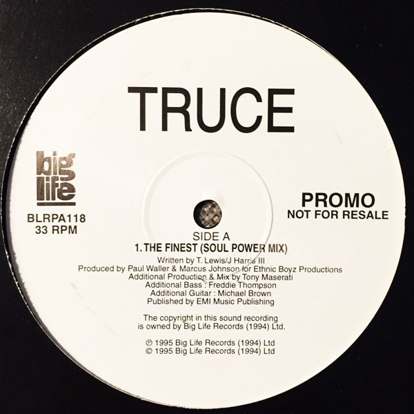Truce - The finest (Soul Power mix / Full Metal Remix / On The Chill Tip mix) cover of the SOS Band classic. (Promo)