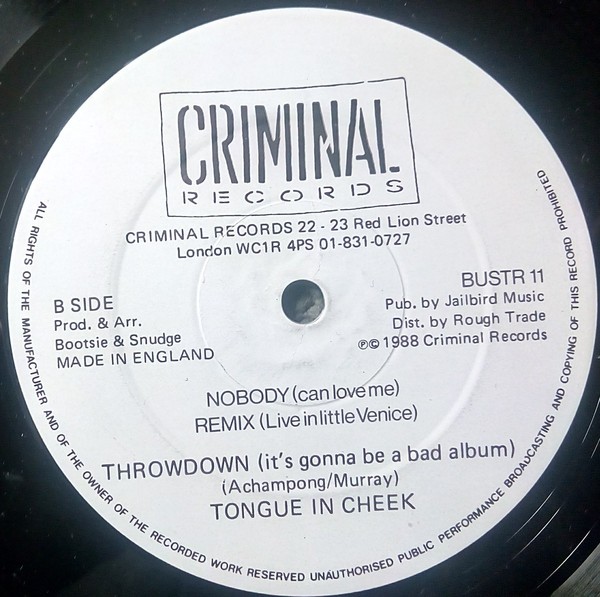 Tongue N Cheek - Nobody can love me (Live In Little Venice Remix) sampling James Brown. / Why  / Throwdown (12" Vinyl Record)
