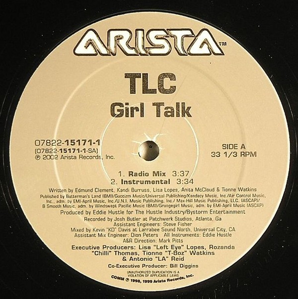 TLC - Girl Talk (2 Radio mixes / Instrumental / Acappella) 12" Vinyl Record Promo