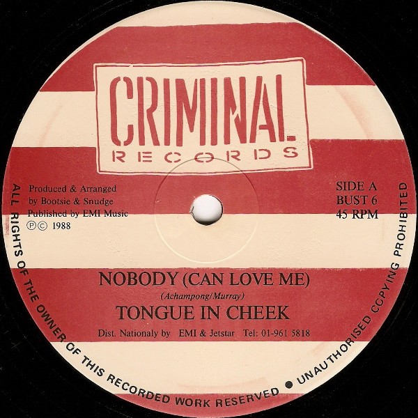 Tongue N Cheek - Nobody (Can love me) Original Version / Radio Edit / Acappella (12" Vinyl Record)