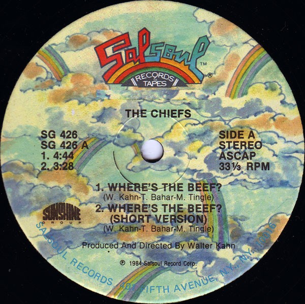 The Chiefs - Wheres the beef (Extended Remix / Original Version / Short Version) 12" Vinyl Record
