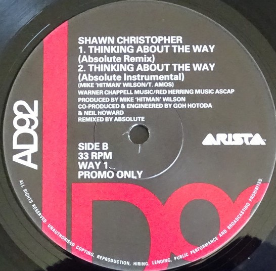 Shawn Christopher - Thinking About The Way (Absolute Remix / Inst / Hitmans Club / Dub (12" Promo Vinyl Record)