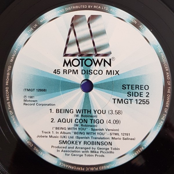 Smokey Robinson - Being with you (Original Version / Spanish Version) / Tell me tomorrow (Long Version)