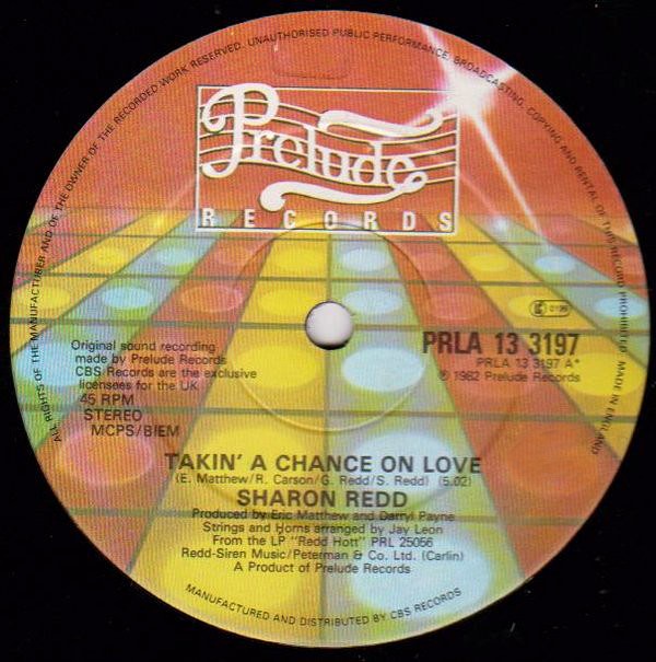 Sharon Redd - Takin a chance on love (Full Length Version) / Youre the one / Send your love (Inst) 12" Vinyl Record