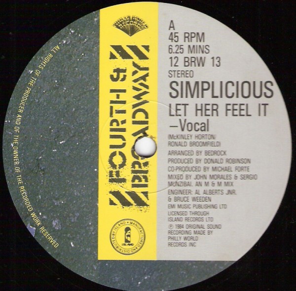 Simplicious - Let her feel it (M&M Vocal mix / M&M Instrumental)