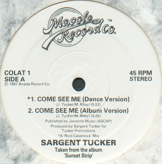 Sargent Tucker - Come see me (LP Version / Dance mix) / Turn off the lights (Vocal mix / Instrumental) 12" Vinyl Record