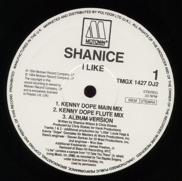 Shanice - I Like (LP Mix / 5 Kenny Dope Masters At Work Mixes) Promo 12" Vinyl Record