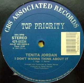 Tenita Jordan - I dont wanna think about it (Extended / Instrumental) 12" Vinyl Record