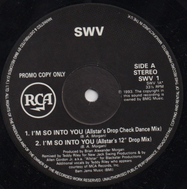 SWV - I'm so into you (2 Allstar Mixes / 2 Teddy Riley Mixes) 12" Vinyl Record Promo