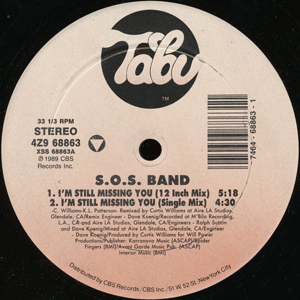 SOS Band - Im Still Missing You (12 Inch Mix / Single Mix / Dub Version / TV Tracks / Single Mix No breaks) 12" Vinyl Record
