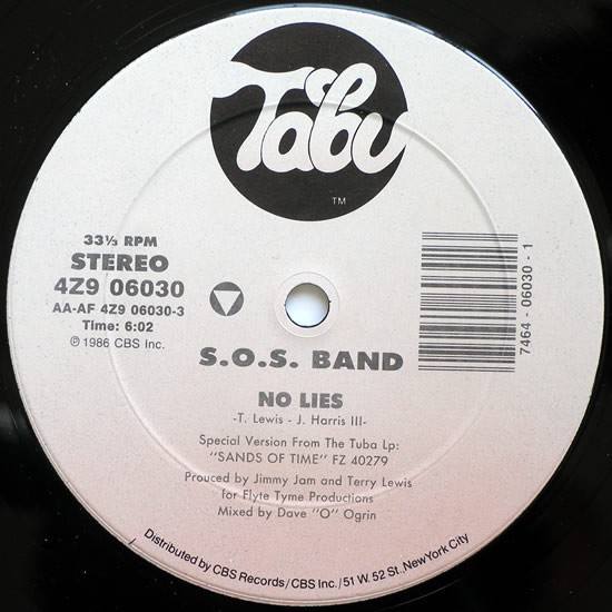 SOS Band - No Lies (Special Version From The Tuba LP "Sands Of Time" / 12" Dub) 12" Vinyl Record
