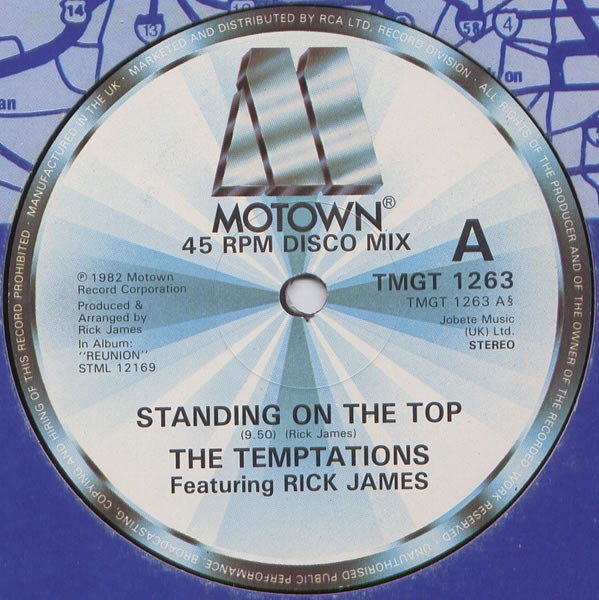 Temptations featuring Rick James - Standing on the top (9.50 Long Version / Short Version) 12" Vinyl Record