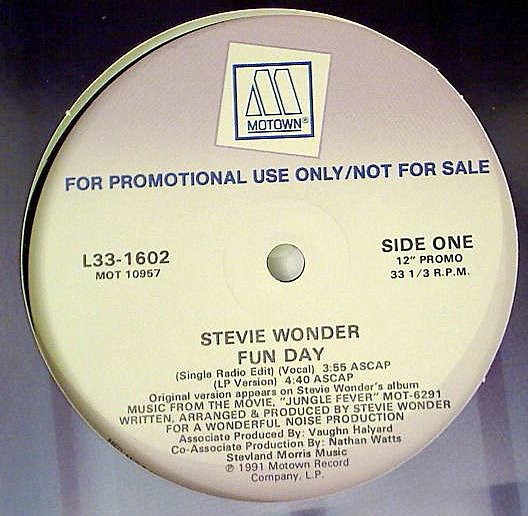 Stevie Wonder - Fun day (3 mixes) 12" Vinyl Record Promo