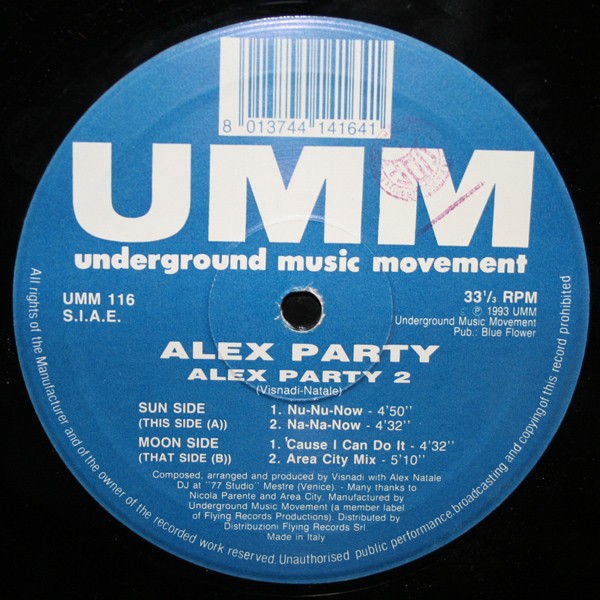 Alex Party - Alex Party 2 (Nu Nu Now Mix / Na Na Now Mix / Cause I Can Do It Mix / Area City Mix) 12" Vinyl