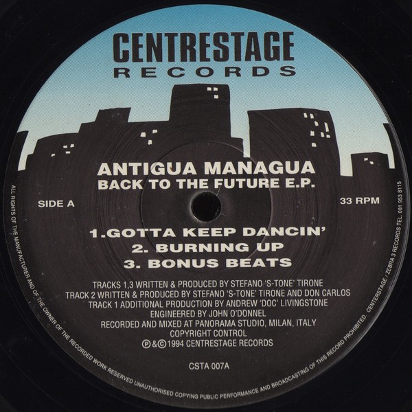 Antigua Managua - Giving it all (2 Mixes) / Do that funky groove / Gotta keep dancin / Burning Up (12" Vinyl Record Promo)