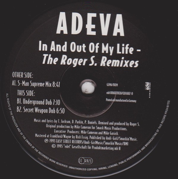 Adeva - In and out of my life (Roger Sanchez Supreme mix / Roger S Underground Dub / Roger S Secret Weapon Dub) 12" Vinyl Record