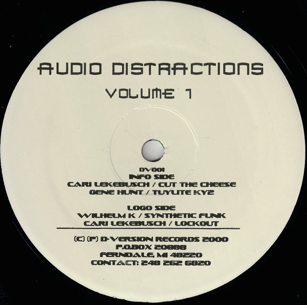 Audio Distractions Volume 1 - Cari Lekebusch "Cut the cheese" / Gene Hunt "Tuylite KY2" Plus 2 More Cuts (12" Vinyl Record)