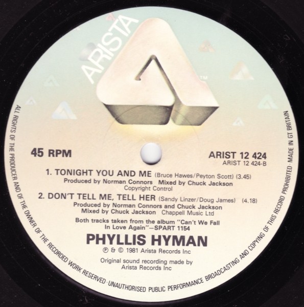 Phyllis Hyman - Dont tell me tell her / You sure look good to me / Tonight you and me