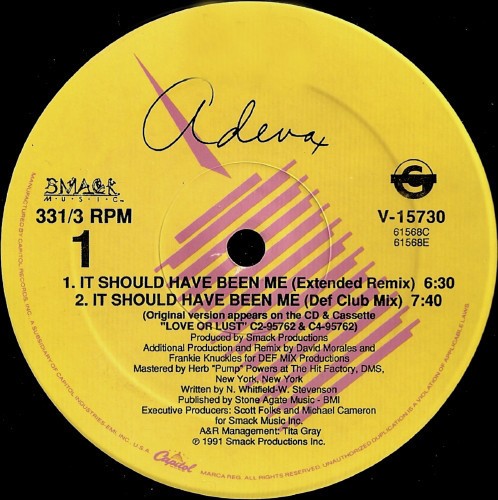 Adeva - It should have been me (Extended Remix / Def Club mix / Classic Club mix / Def Zone Mental) 12" Vinyl Record