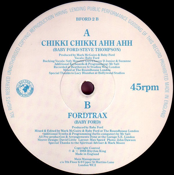 Baby Ford - Chikki Chikki Ahh Ahh / Fordtrax (12" Vinyl Record)