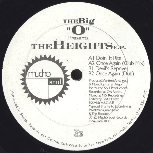 Big O presents the Heights EP - Doin it rite / Once again (Club mix) / Devils reprive / Once again (Dub) 12" Vinyl Record