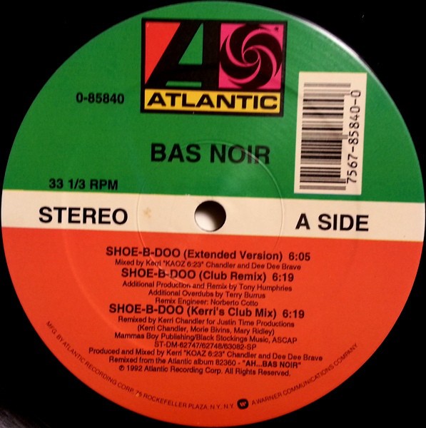 Bas Noir - Shoo B Doo (Extended / Club Remix / 2 Kerri Chandler Mixes / Ben's Jazzy Mix) 12" Vinyl Record