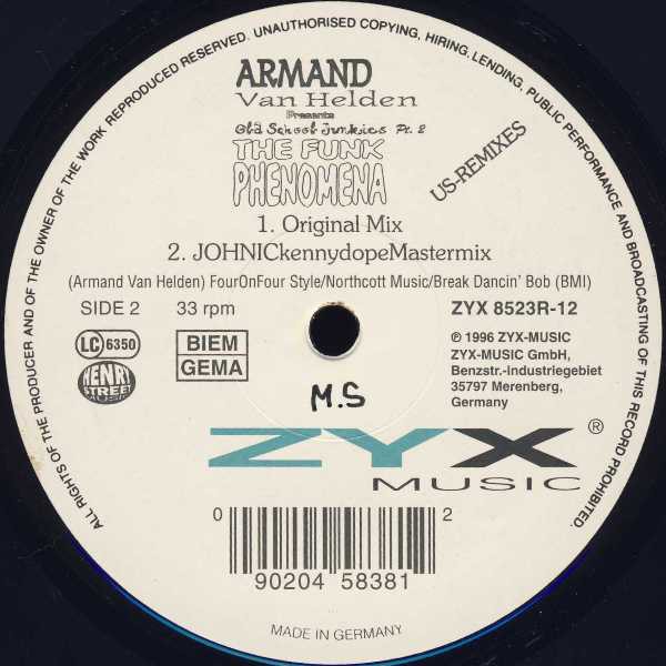 Armand Van Helden - The funk phenomena (Original mix / MS T's Remix / Johnnickennydope Mastermix) 12" Vinyl Record