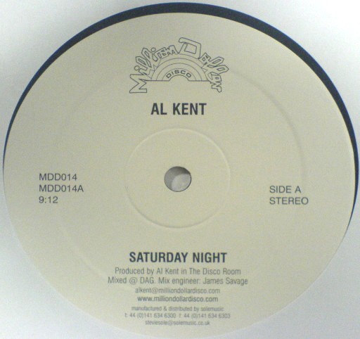 Al Kent - Saturday night (Extended Version) / Make you happy (Extended Version) 12" Vinyl Record Promo