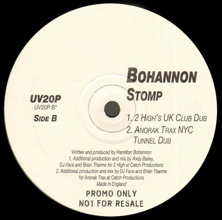 Bohannon - Stomp (2 Highs UK Club mix / Dub / Anorak Trax NYC Tunnel Club mix / Dub (12" Vinyl Record)