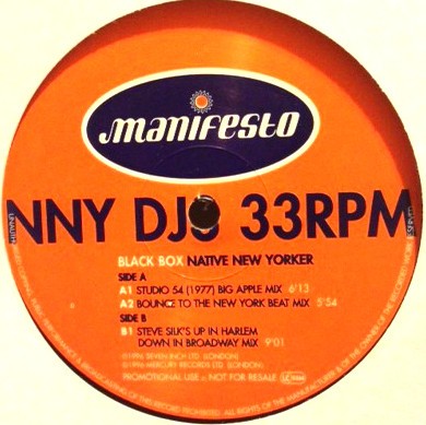 Black Box - Native New Yorker (Studio 54 mix / Bounce To The New York Beat mix / Steve Silks Up In Harlem mix) 12" Vinyl Record