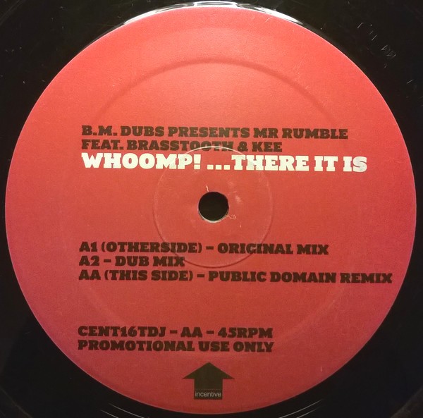 BM Dubs presents Mr Rumble - Whoomp there it is (Original mix / Dub mix / Public Domain Remix) 12" Vinyl Record Promo