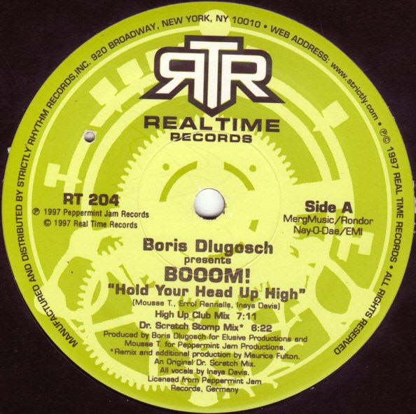 Boris Dlugosch presents Booom - Hold your head up high (High Up Club mix / Dr Scratch Stomp mix / Rascal Dub) 12" Vinyl Record