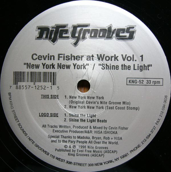 Cevin Fisher - At Work Vol 1 inc New york New york / Shine the light (12" Vinyl Record)