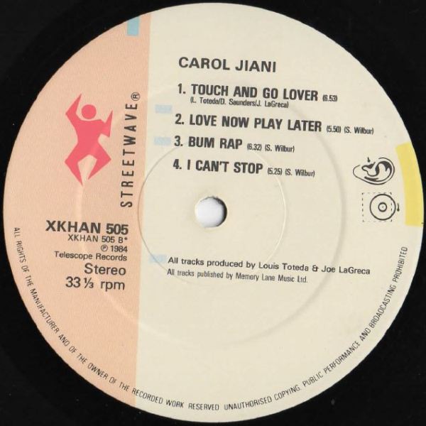 Carol Jiani - Dancing in the rain / Dear John / Dont leave me this way / Touch and go lover (12" Vinyl Record)