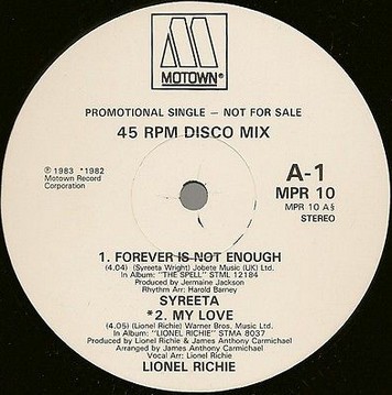 Motown Sampler - feat Lionel Richie "My love" / Syreeta "Forever is not enough" (4 Track 12" Vinyl Record)