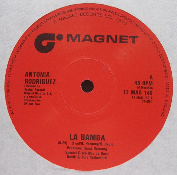 Antonia Rodriguez - La Bamba (8.29 Special Disco mix) / Sweet love (12" Vinyl Record)