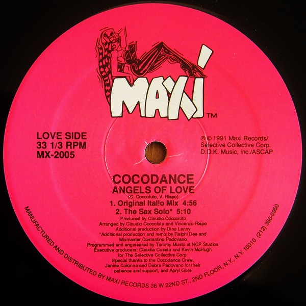 Cocodance - Angels of love (Original Italio mix / The Sax Solo / The Angel Sings / Dove From Up Above) 12" Vinyl Record