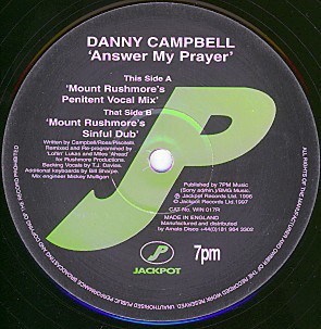 Danny Campbell - Answer my prayer (Mount Rushmore mixes) 12" Vinyl Record