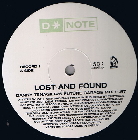 D Note - Lost and found (2 Danny Tenaglia Mixes / 2 Joe Claussell Mixes) 12" Vinyl Record Doublepack Promo