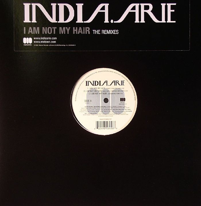 India Arie - I am not my hair (Konvict Remix feat Akon / Swizz Beatz Remix / Jazze Bounce Remix / 3 Acappellas) 12" Vinyl Record