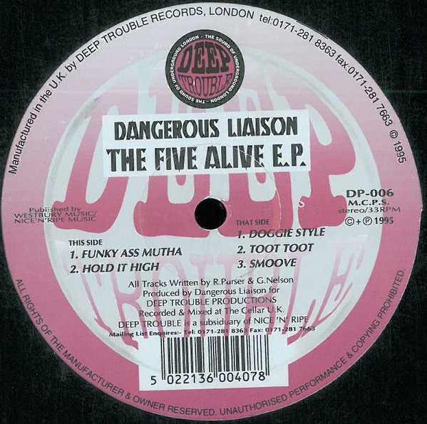 Dangerous Liason - The five alive ep feat Funky ass mutha / Hold it high / Doggie style / Toot toot / Smoove (12" Vinyl Record)