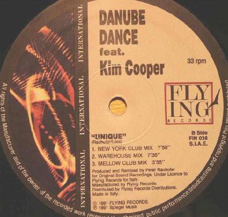 Danube Dance feat Kim Cooper - Unique (6 Mixes) 12" Vinyl Record