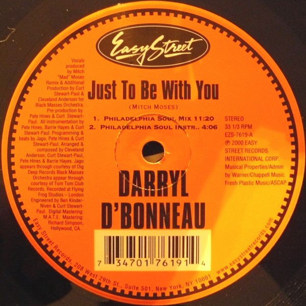 Darryl D'Bonneau - Just to be with you (4 Mixes) 12" Vinyl Record