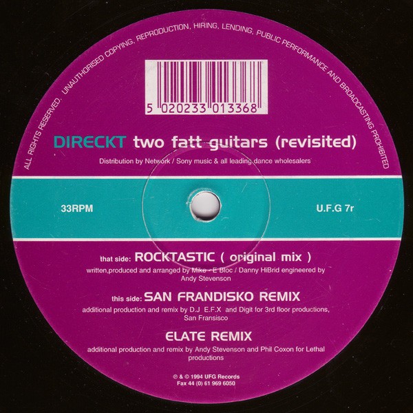 Direckt - Two fatt guitars (Revisited) Rocktastic Original mix / San Frandisko Remix / Elate Remix (12" Vinyl Record)
