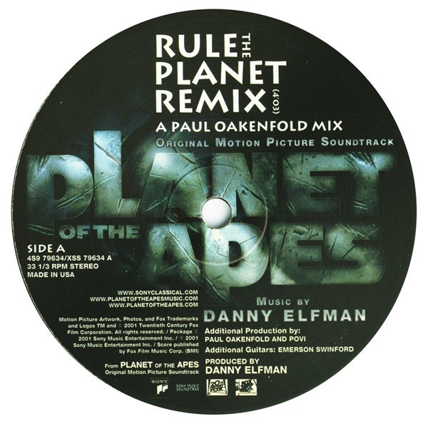 Danny Elfman - Planet Of The Apes (Paul Oakenfold Rule The Planet Remix / Main Titles / Deconstruction) 12" Vinyl Record