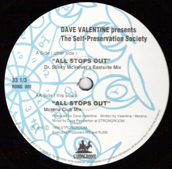 Dave Valentine Presents The Self Preservation Society - All stops out (2 Mixes) 12" Vinyl Record