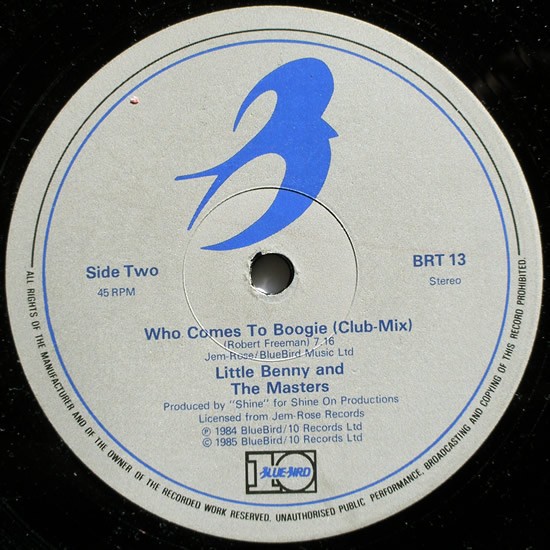 Little Benny & The Masters - Who comes to boogie (Original / Club Mix) 12" Vinyl Record